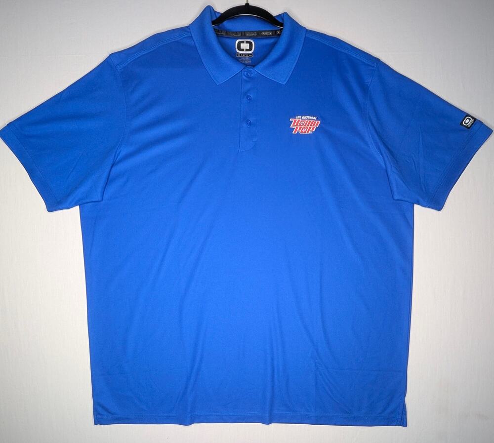 OGIO Bomb Pop Golf Polo Shirt Mens 2XL Blue Performance Novelty Short Sleeve